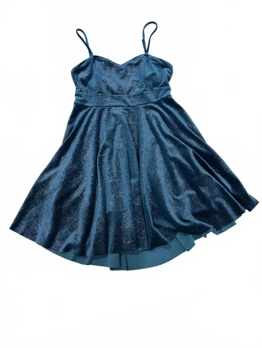 Free People Shatter Shine Turquoise Blue Velvet Mini Tube Dress Small Pockets